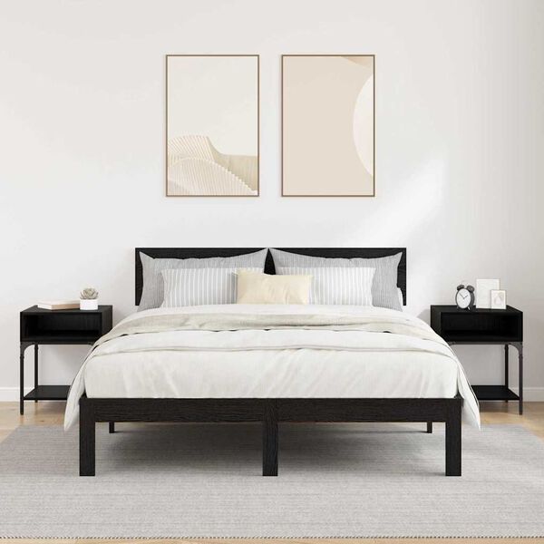 vidaXL Y&ouml;p&ouml;yt&auml; 2 pcs Musta tammi. 40 x 40 x 50 cm Tekninen puu