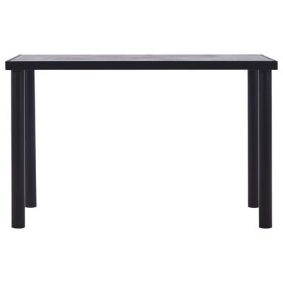 vidaXL Ruokapöytä musta ja betoninharmaa 120x60x75 cm MDF