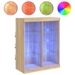 vidaXL Senkki LED-valoilla Sonoma-tammi 81x37x100 cm