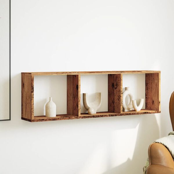 vidaXL Seinäkaappi 100x16x30 cm vanha puu tekninen puu