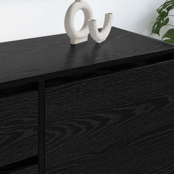 vidaXL TV-kaappi Musta tammi. 100 x 36 x 49.5 cm Tekninen puu