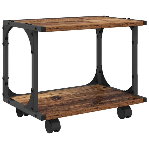 vidaXL Tulostinpidike Vanha Puu 41 x 28 x 33.5 cm Tekninen puu