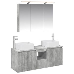 vidaXL Kylpyhuoneen kaappisetti 4 pcs Betoninharmaa 100 x 14,5 x 70 cm