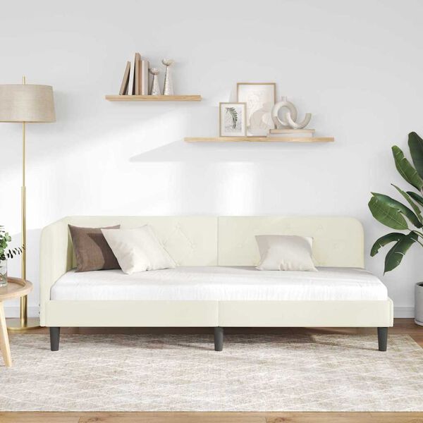 vidaXL Kulmavuoteen runko päätyllä Kerma 80 x 200 cm Sametti