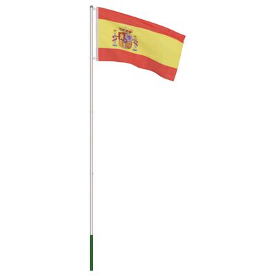 vidaXL Espanjan lippu ja tanko alumiini 4 m