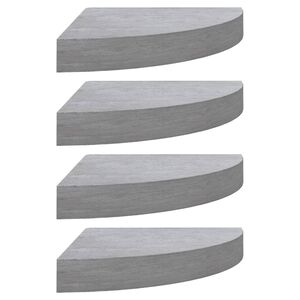 vidaXL Sein&auml;kulmahyllyt 4 kpl betoninharmaa 35x35x3,8 cm MDF