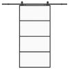 vidaXL Liukuovi rautaosilla musta 102,5x205 cm ESG-lasi