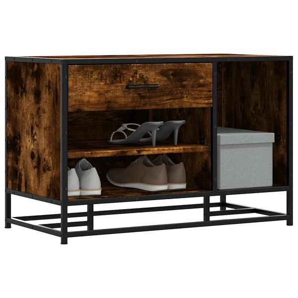 vidaXL kenk&auml;penkki savustettu tammi tekninen puu ja metalli