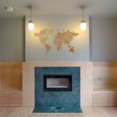 MiMi Innovations Puinen maailmankarttakoriste Luxury ruskea 130x78 cm
