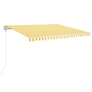 vidaXL Sis&auml;&auml;nkelattava markiisi LED/tuulisensori 400x350 cm keltavalk.