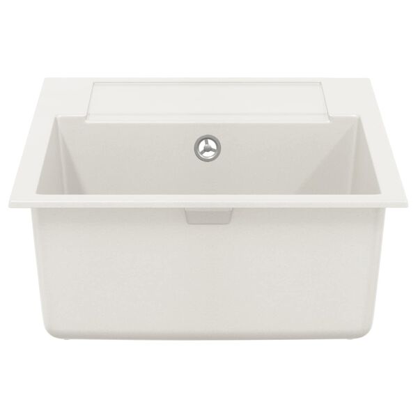 vidaXL Allas Valkoinen 780 x 500 mm 80% kvartsia ja 20% hartsia