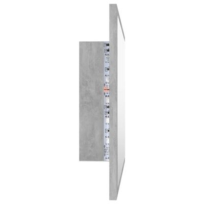 vidaXL LED-kylpyhuonepeili betoninharmaa 60x8,5x37 cm akryyli