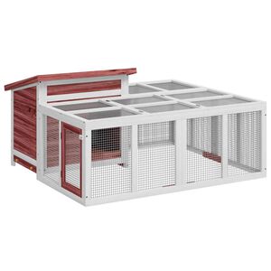 vidaXL Kaninkoppi mokka 144x123x67,5 cm t&auml;ysi m&auml;nty