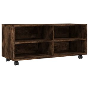 vidaXL TV-taso rullapy&ouml;rill&auml; savutammi 90x35x35 cm tekninen puu
