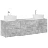 vidaXL Kylpyhuoneen kaappisetti 3 kpl Betoninharmaa 161 x 44,5 x 76 cm