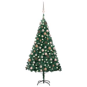 vidaXL Tekojoulukuusi palloilla esivalaistu vihre&auml; 150 cm PVC