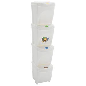 vidaXL Pinottavat roskalaatikot 4 kpl valkoinen 100 l polypropeeni
