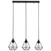 vidaXL Kattovalaisin timanttimuotoilulla musta 3 x E27 polttimoa