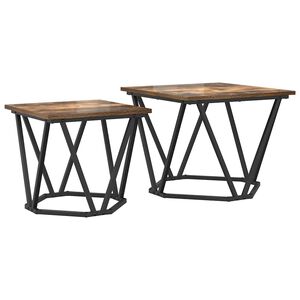 vidaXL Sivup&ouml;yt&auml;setti 2 pcs Savup&auml;hkin&auml; Kehitetty puu ja ter&auml;s