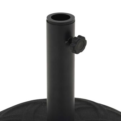 vidaXL Aurinkovarjon alusta musta betoni pyöreä 15 kg