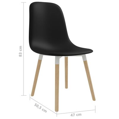 vidaXL Ruokapöydän tuolit 2 kpl musta muovi
