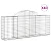 vidaXL Kaarevat kivikorit 40 kpl 200x30x80/100 cm galvanoitu rauta
