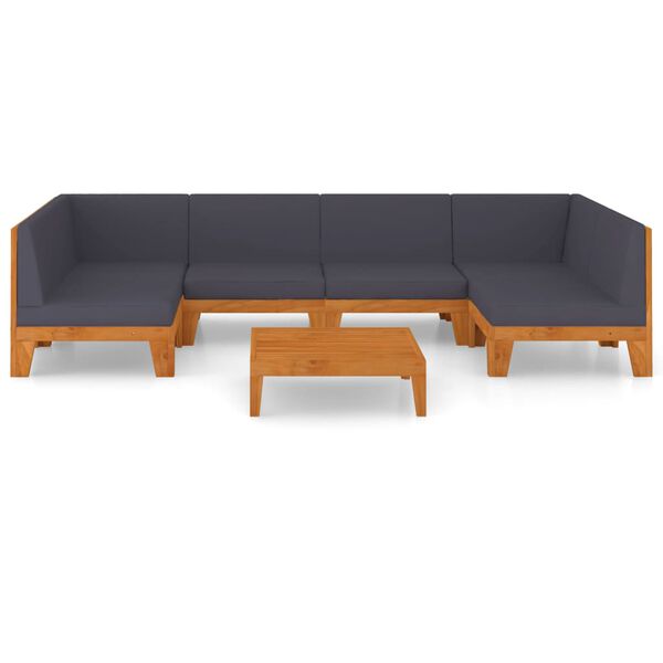 vidaXL 7-osainen Puutarhasohvasarja tyynyillä täysi akasiapuu