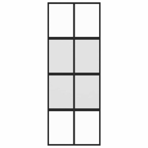 vidaXL Liukuovi musta 76x205 cm karkaistu lasi ja alumiini
