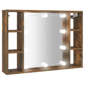 vidaXL Peilikaappi LED-valoilla savutammi 76x15x55 cm