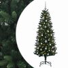 vidaXL Muovinen joulukuusi koristeilla 120 cm 150 LEDi&auml;