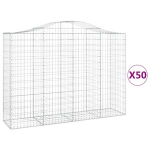 vidaXL Kaarevat kivikorit 50 kpl 200x50x140/160 cm galvanoitu rauta