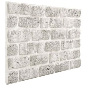 vidaXL Sein&auml;paneelit 10 kpl 100 x 50 cm Vaaleanharmaa EPS vaahtomuovi