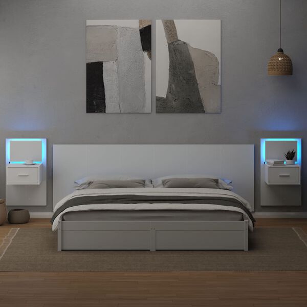 vidaXL S&auml;ngynp&auml;&auml;ty y&ouml;p&ouml;ydill&auml; valkoinen 240 cm tekninen puu