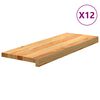 vidaXL Askelmat 12 kpl vaaleanruskea 70x25x2 cm t&auml;ysi tammi