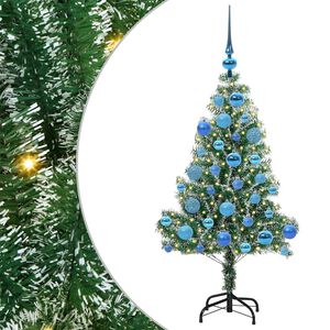 vidaXL Tekoinen joulukuusi lumiflockilla ja LED-valolla 120 cm