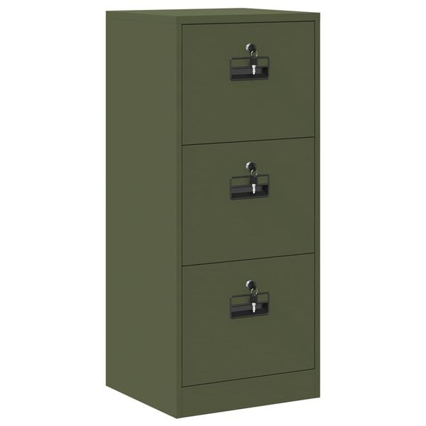 vidaXL Asiakirjakaappi hyllyll&auml; Oliivivihre&auml; 45,5 x 42 x 106,5 cm