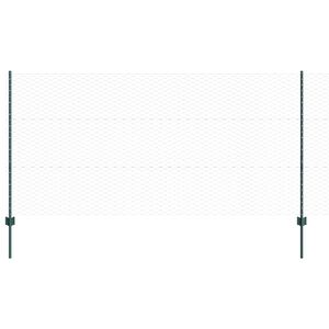 vidaXL Kuusikulmainen aita pylv&auml;&auml;ll&auml; 50 x 1,2 m PVC-pinnoitettu ter&auml;s
