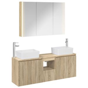 vidaXL Kylpyhuoneen kaappisetti 4 pcs Sonoma-tammi Tekninen puu