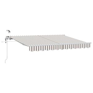 vidaXL Vedett&auml;v&auml; markiisi Vaaleanharmaa ja valkoinen 400 &times; 350 cm