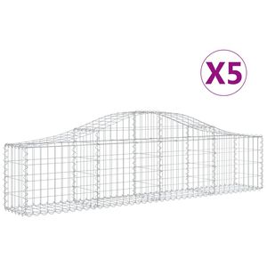 vidaXL Kaarevat kivikorit 5 kpl 200x30x40/60 cm galvanoitu rauta