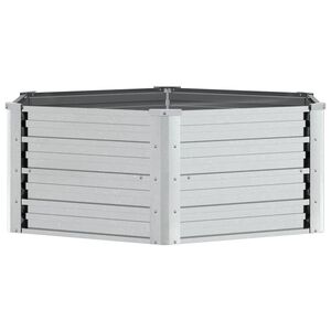 vidaXL Korotettu kukkalaatikko 129x45 cm galvanoitu ter&auml;s hopea