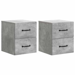 vidaXL Sein&auml;lle Kiinnitett&auml;v&auml; Y&ouml;p&ouml;yt&auml; 2 pcs Betoninharmaa Tekninen puu