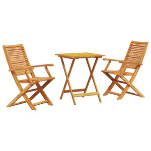vidaXL K&auml;yt&auml;nn&ouml;llinen Bistro-setti 3 pcs Ruskea Tihe&auml; akasiapuu