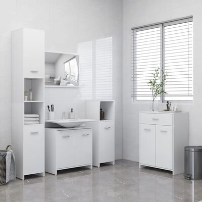 vidaXL 4-osainen kylpyhuoneen kalustesarja valkoinen