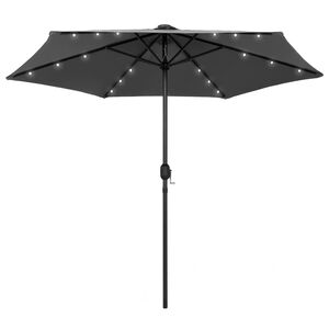 vidaXL Aurinkovarjo LED-valot alumiinitolpalla 270 cm antrasiitti