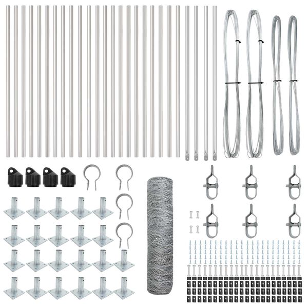 vidaXL Aitalatu Hopea 50 x 0,4 m (36 mm verkko) Ter&auml;s