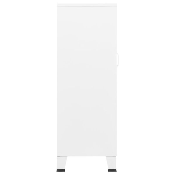 vidaXL Teollinen säilytysarkku valkoinen 70x40x115 cm metalli