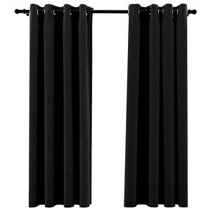 vidaXL Pellavamaiset pimennysverhot 2 kpl antrasiitti 140x175 cm
