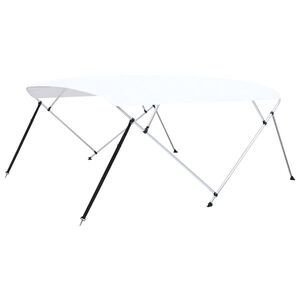 vidaXL 4-kaarinen bimini-kate valkoinen 243x(230-244)x137 cm
