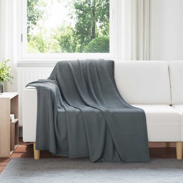 vidaXL Heittop&auml;&auml;llys 6 pcs Tumma harmaa 200 x 150 cm Fleese